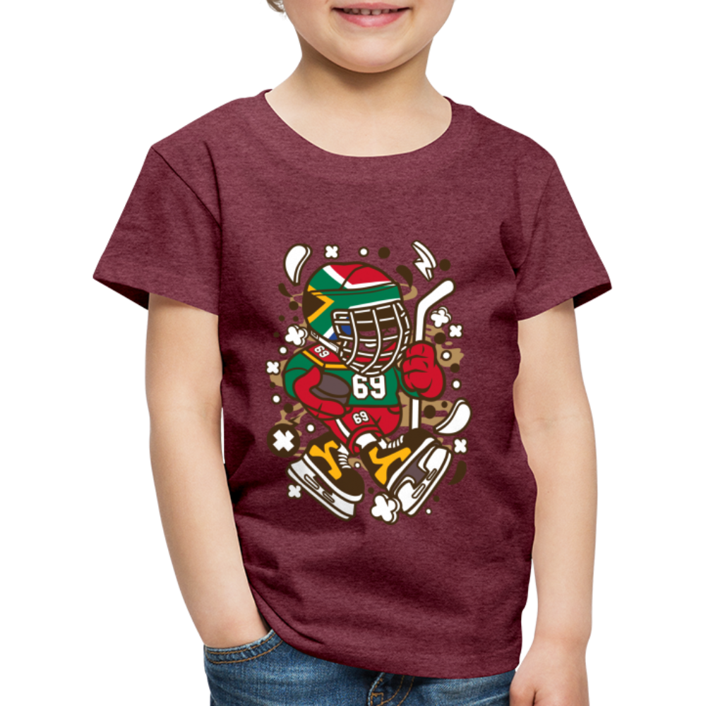 Maglietta Premium per bambini | Spreadshirt | Hockey Kid - rosso bordeaux melange