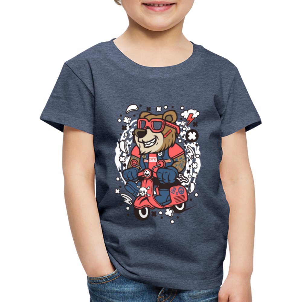 Maglietta Premium per bambini | Spreadshirt | Bear Scooterist - bluastro