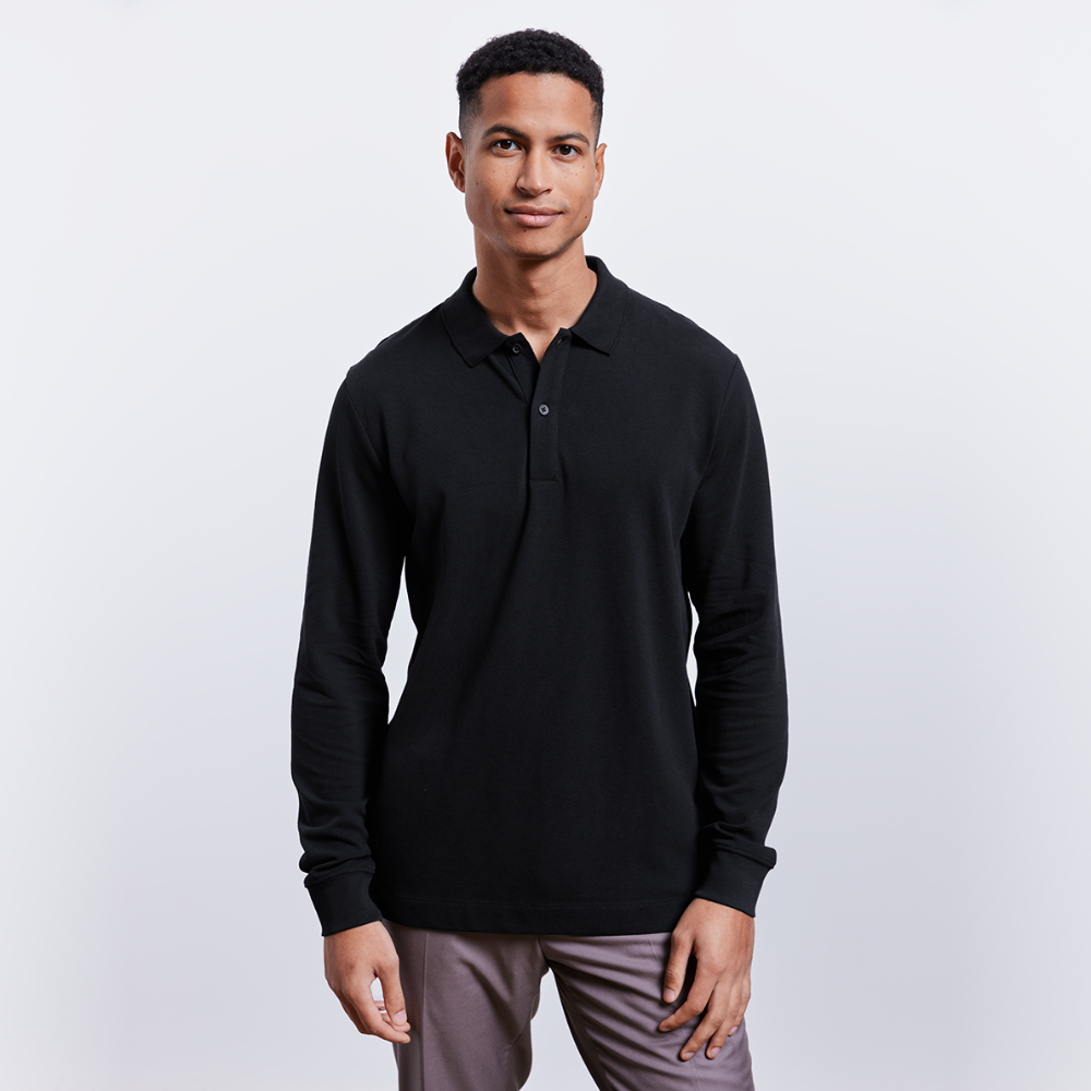 Polo a manica lunga ecologica unisex PREPSTER | Stanley Stella - nero