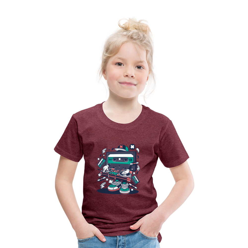 Maglietta Premium per bambini | Spreadshirt | Cassette Disk Jockey - rosso bordeaux melange