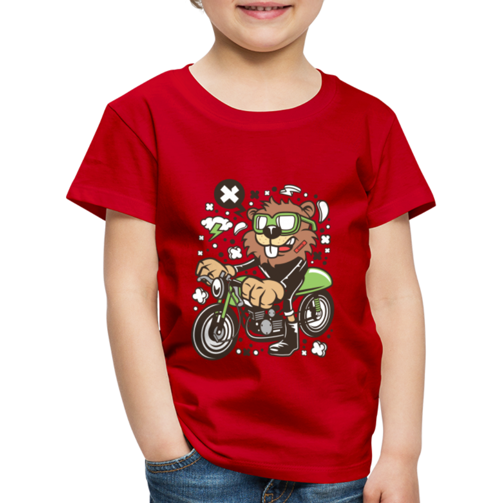 Maglietta Premium per bambini | Spreadshirt | Beaver Motorcycle - rosso