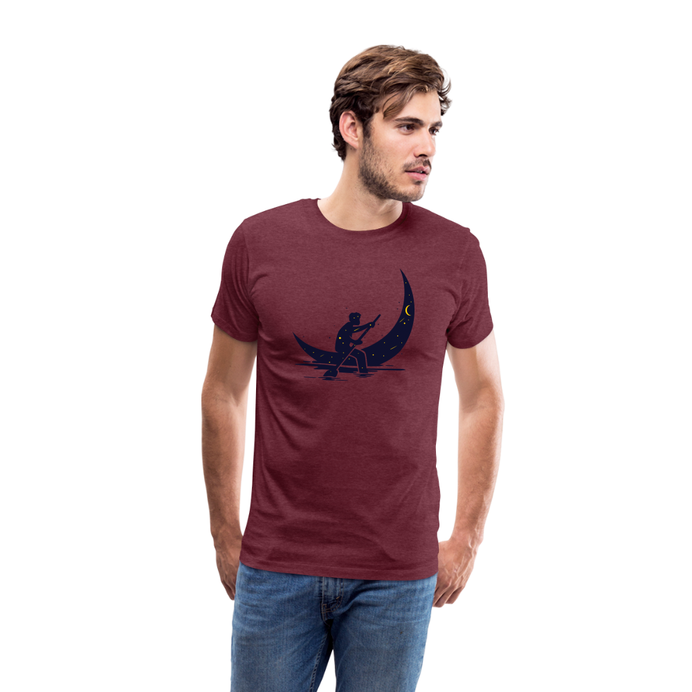 Maglietta Premium da uomo | Spreadshirt | Moon Boat - rosso bordeaux melange