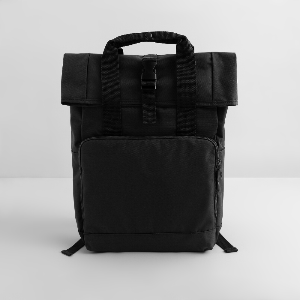 Zaino con apertura rolltop e due maniglie | BagBase - nero