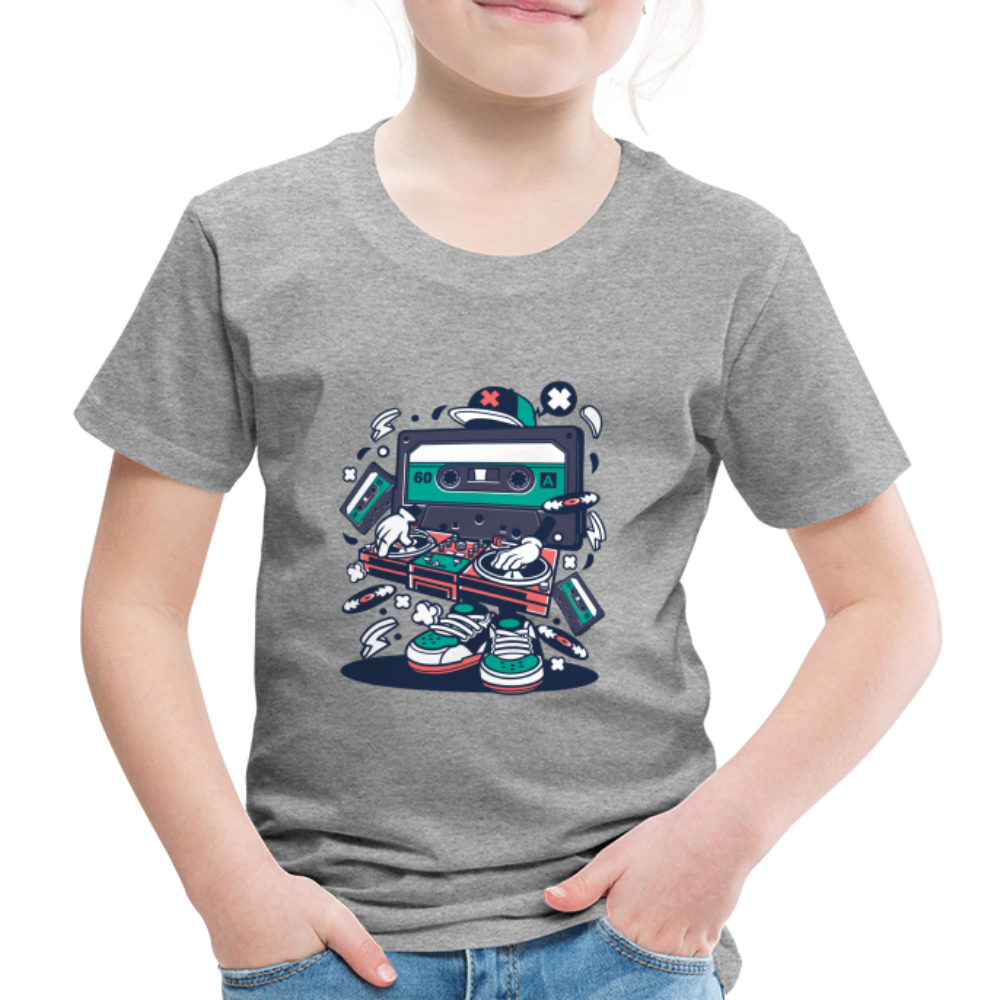 Maglietta Premium per bambini | Spreadshirt | Cassette Disk Jockey - grigio melange