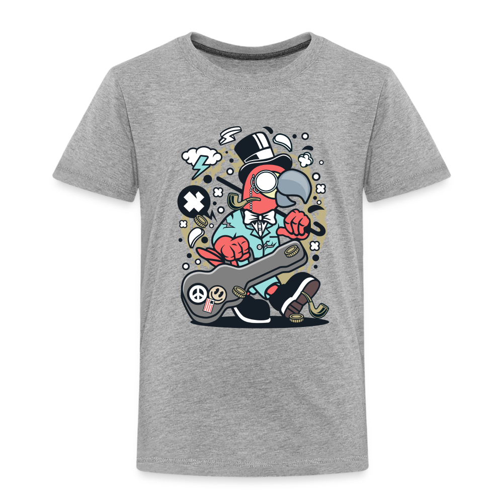 Maglietta Premium per bambini | Spreadshirt | Bird Guitarist - grigio melange