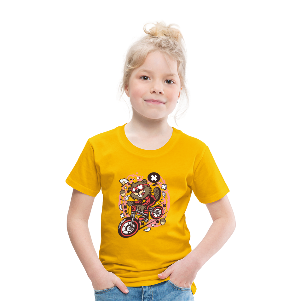 Maglietta Premium per bambini | Spreadshirt | Beaver Downhill - giallo sole