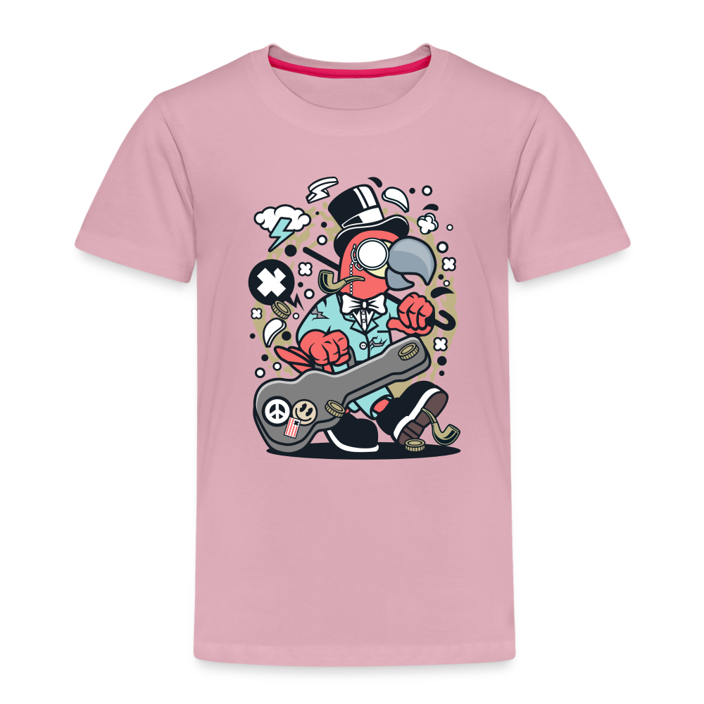 Maglietta Premium per bambini | Spreadshirt | Bird Guitarist - rosa chiaro