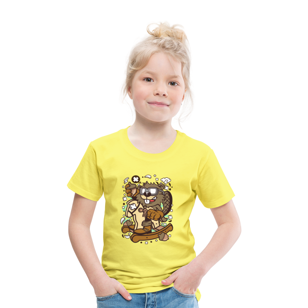 Maglietta Premium per bambini | Spreadshirt | Beaver Rocking Horse - giallo