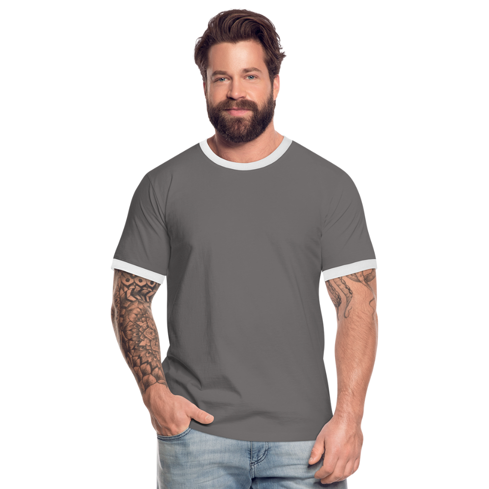 Maglietta Contrast da uomo | Spreadshirt - grigio scuro/bianco