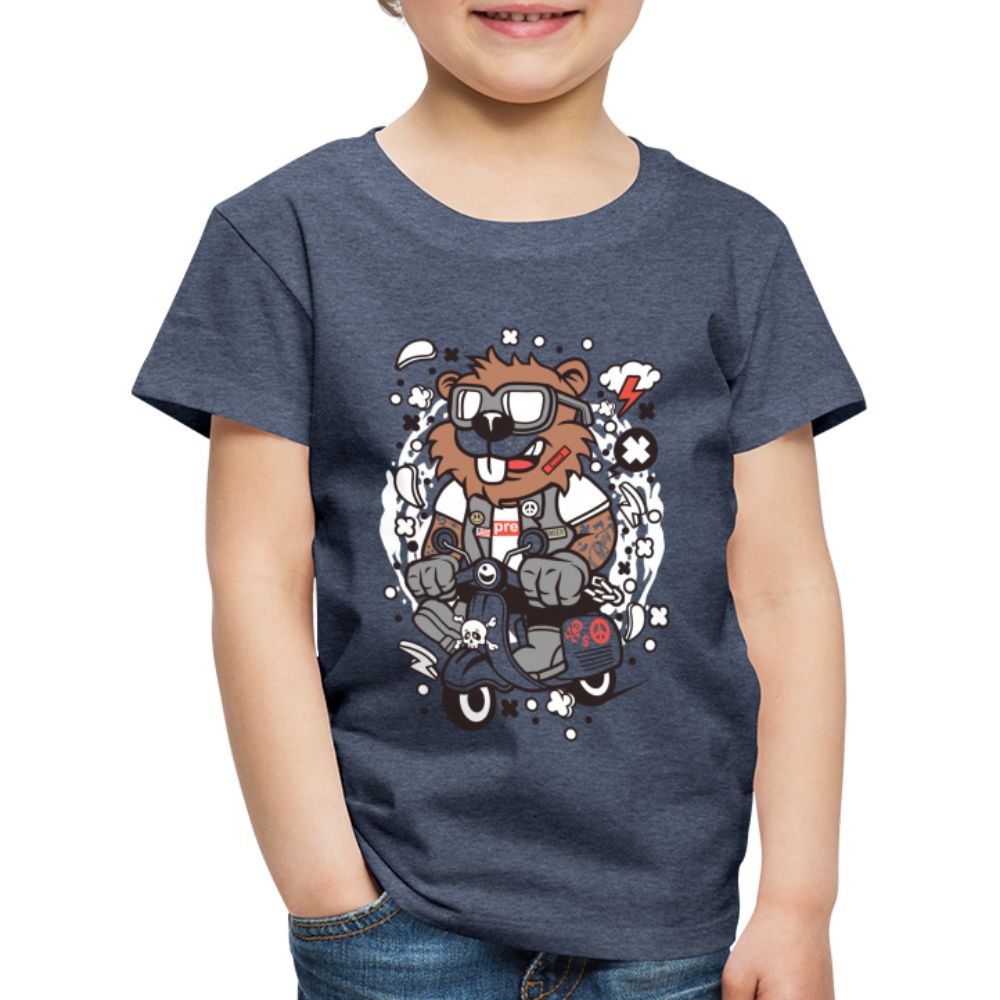 Maglietta Premium per bambini | Spreadshirt | Beaver Scooterist - bluastro