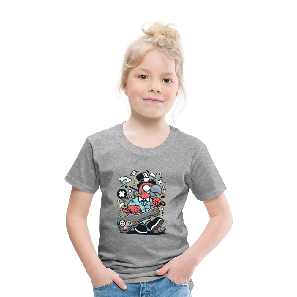 Maglietta Premium per bambini | Spreadshirt | Bird Guitarist - grigio melange