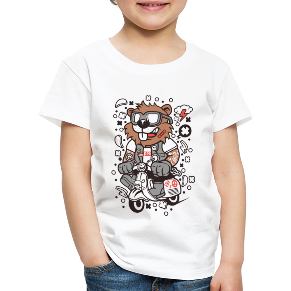 Maglietta Premium per bambini | Spreadshirt | Beaver Scooterist - bianco