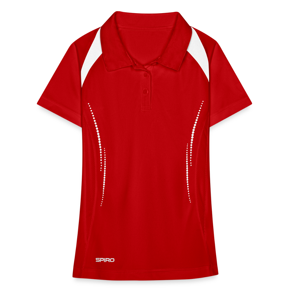 Polo traspirante per donna | Spiro - rosso/bianco