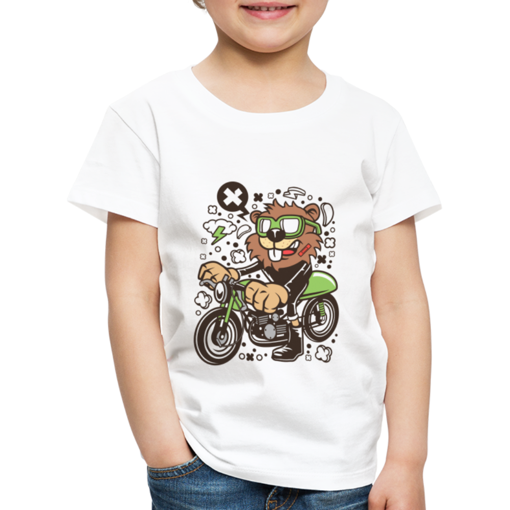 Maglietta Premium per bambini | Spreadshirt | Beaver Motorcycle - bianco