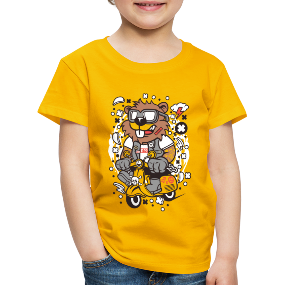 Maglietta Premium per bambini | Spreadshirt | Beaver Scooterist - giallo sole