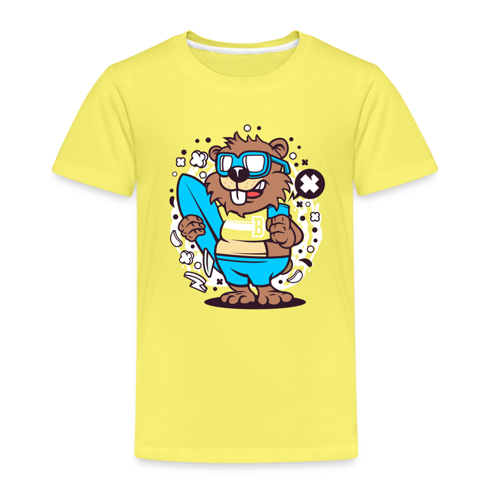 Maglietta Premium per bambini | Spreadshirt | Beaver Surfing - giallo