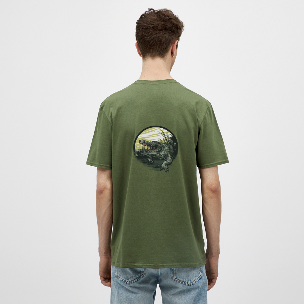 Maglietta da uomo | Gildan | Crocodile - verde militare