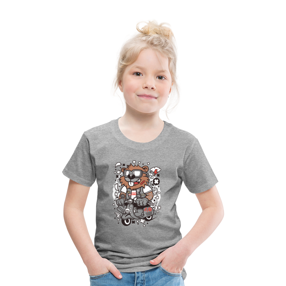 Maglietta Premium per bambini | Spreadshirt | Beaver Scooterist - grigio melange