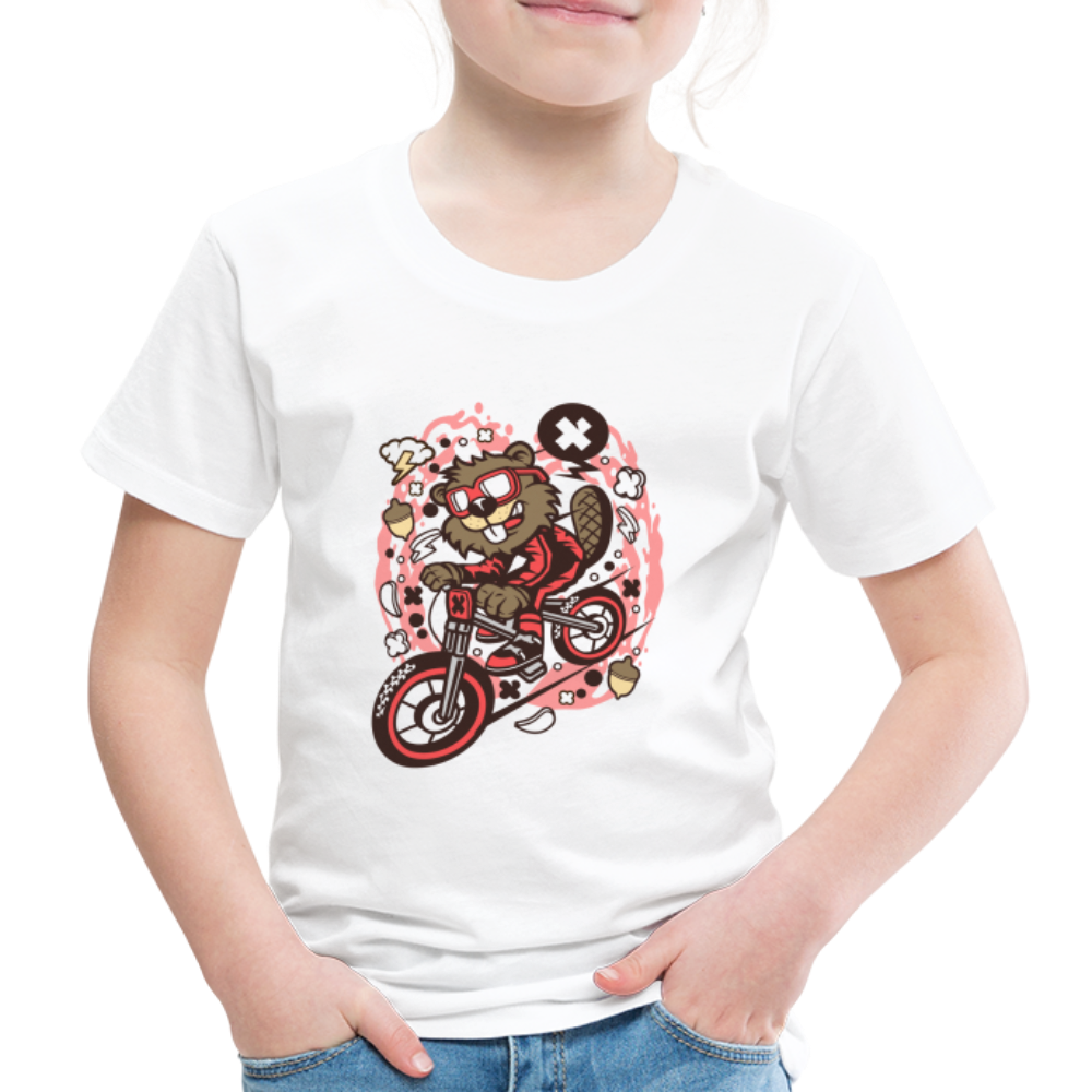 Maglietta Premium per bambini | Spreadshirt | Beaver Downhill - bianco