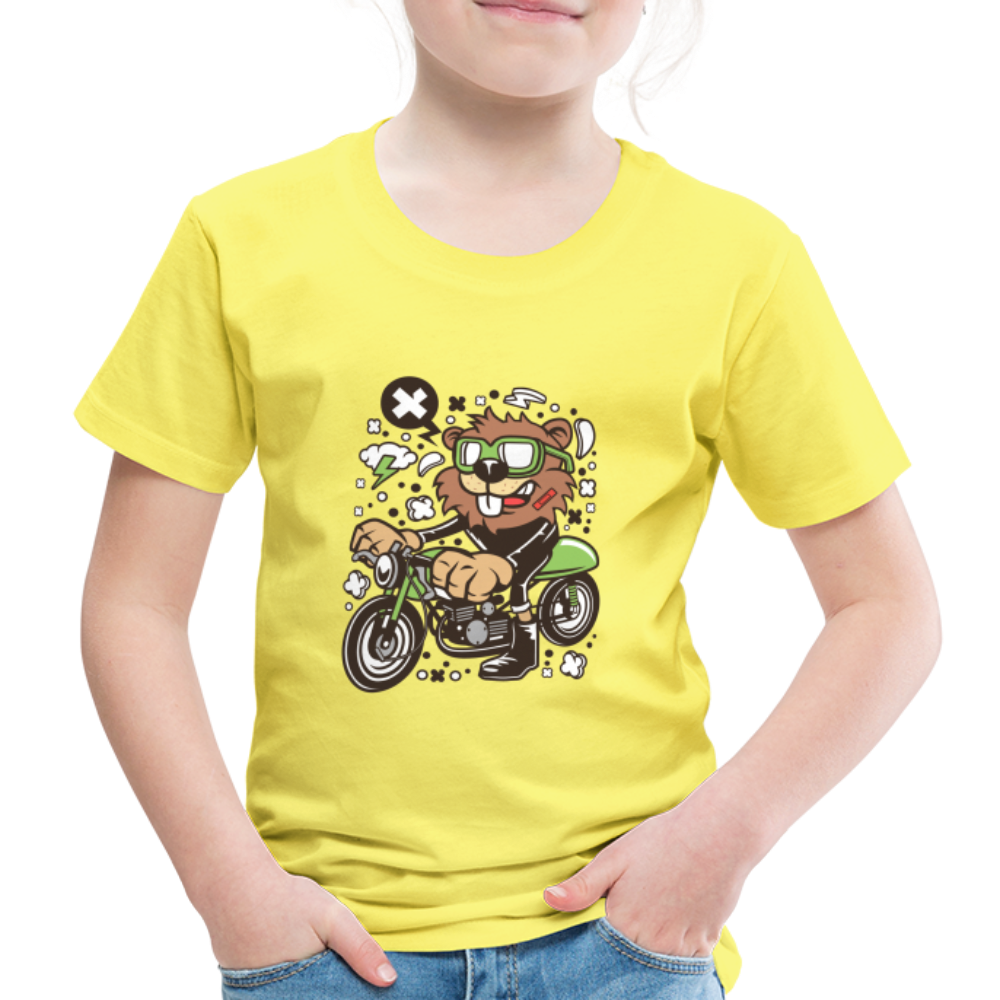 Maglietta Premium per bambini | Spreadshirt | Beaver Motorcycle - giallo