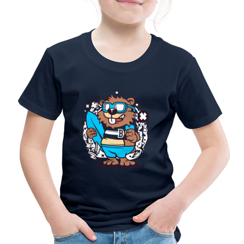 Maglietta Premium per bambini | Spreadshirt | Beaver Surfing - navy