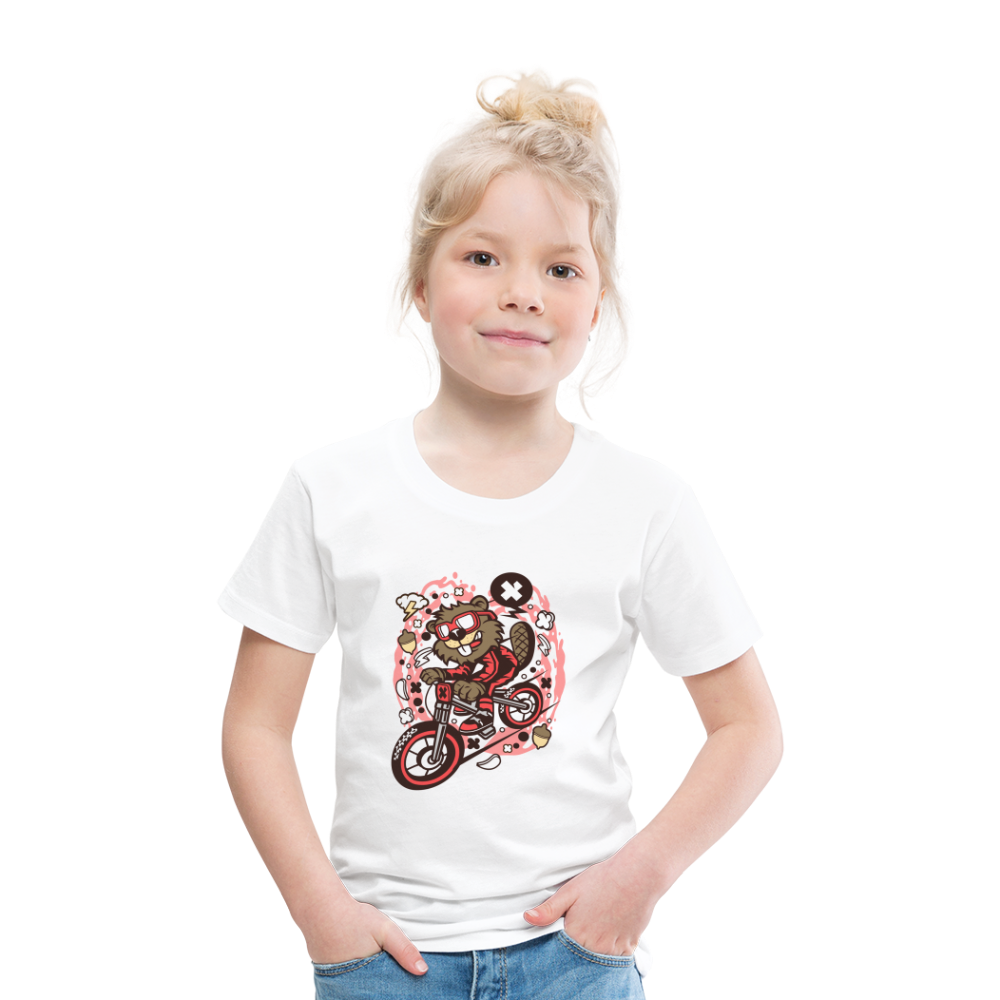 Maglietta Premium per bambini | Spreadshirt | Beaver Downhill - bianco