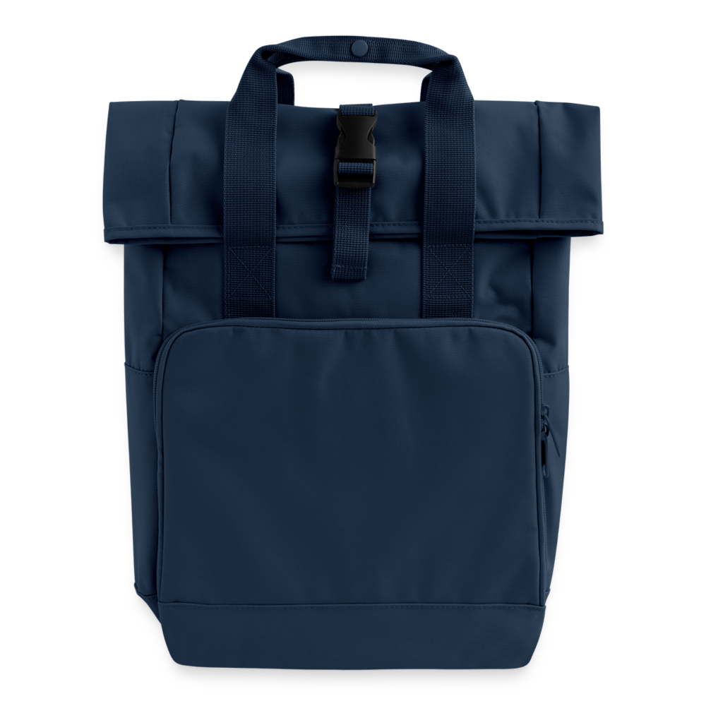 Zaino con apertura rolltop e due maniglie | BagBase - navy