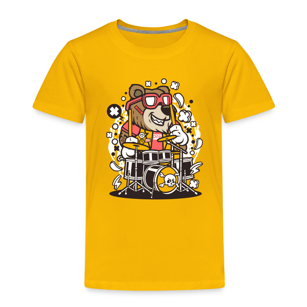 Maglietta Premium per bambini | Spreadshirt | Bear Drummer - giallo sole