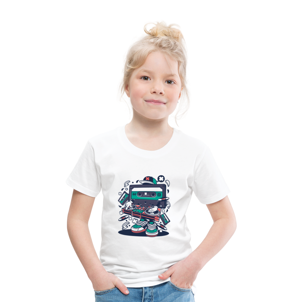 Maglietta Premium per bambini | Spreadshirt | Cassette Disk Jockey - bianco