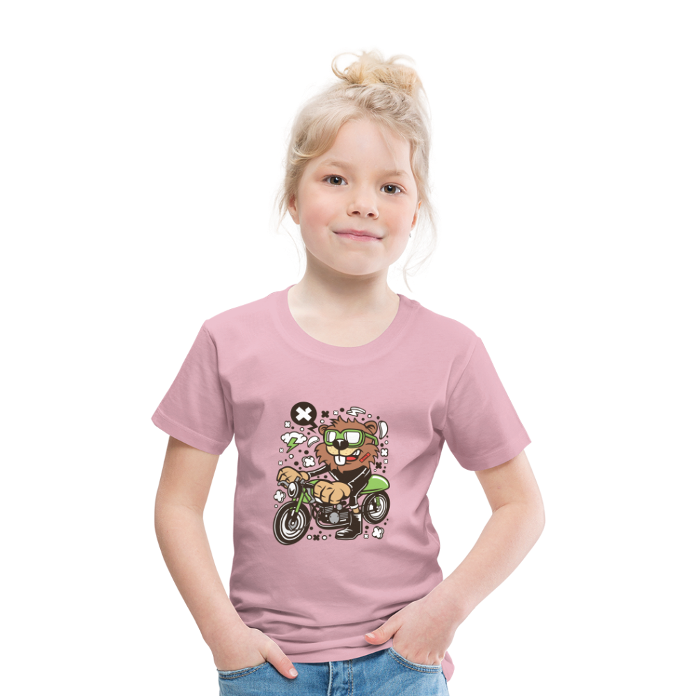 Maglietta Premium per bambini | Spreadshirt | Beaver Motorcycle - rosa chiaro