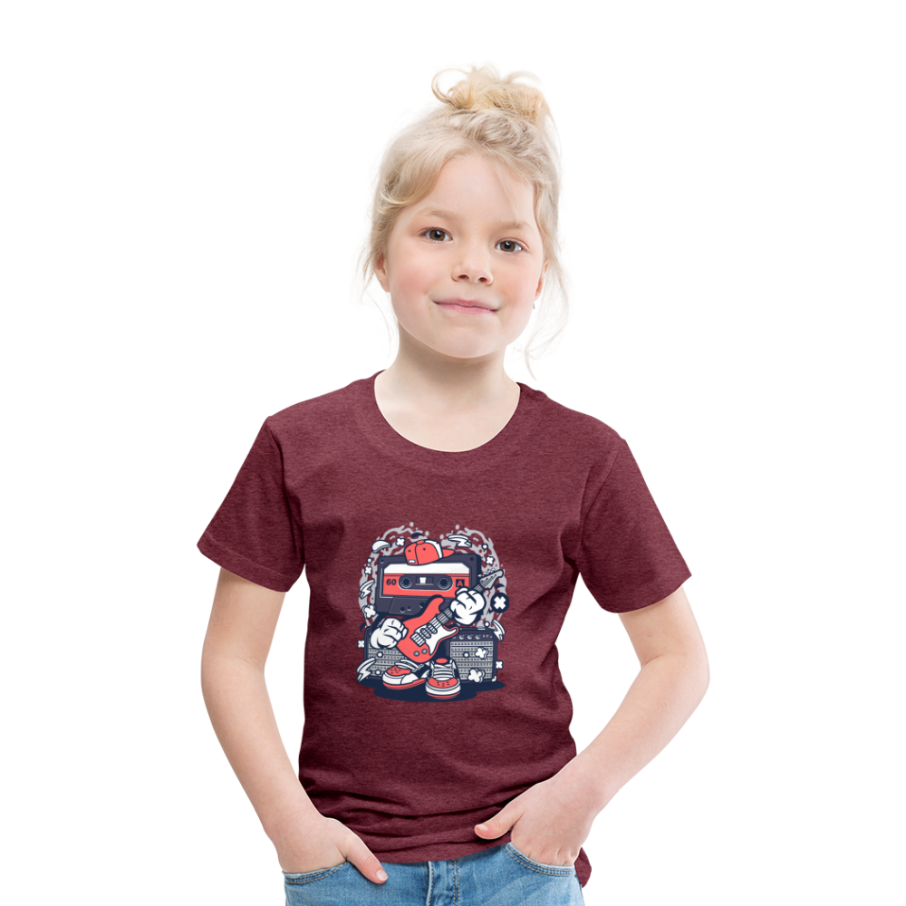 Maglietta Premium per bambini | Spreadshirt | Cassette Rockstar - rosso bordeaux melange