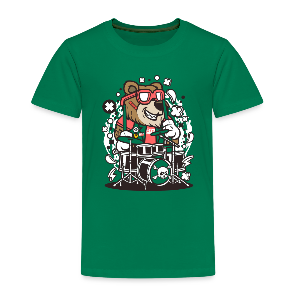 Maglietta Premium per bambini | Spreadshirt | Bear Drummer - verde kelly