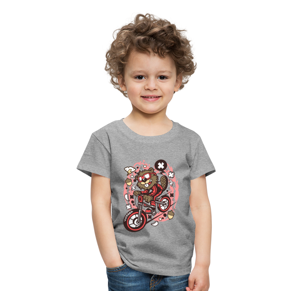 Maglietta Premium per bambini | Spreadshirt | Beaver Downhill - grigio melange