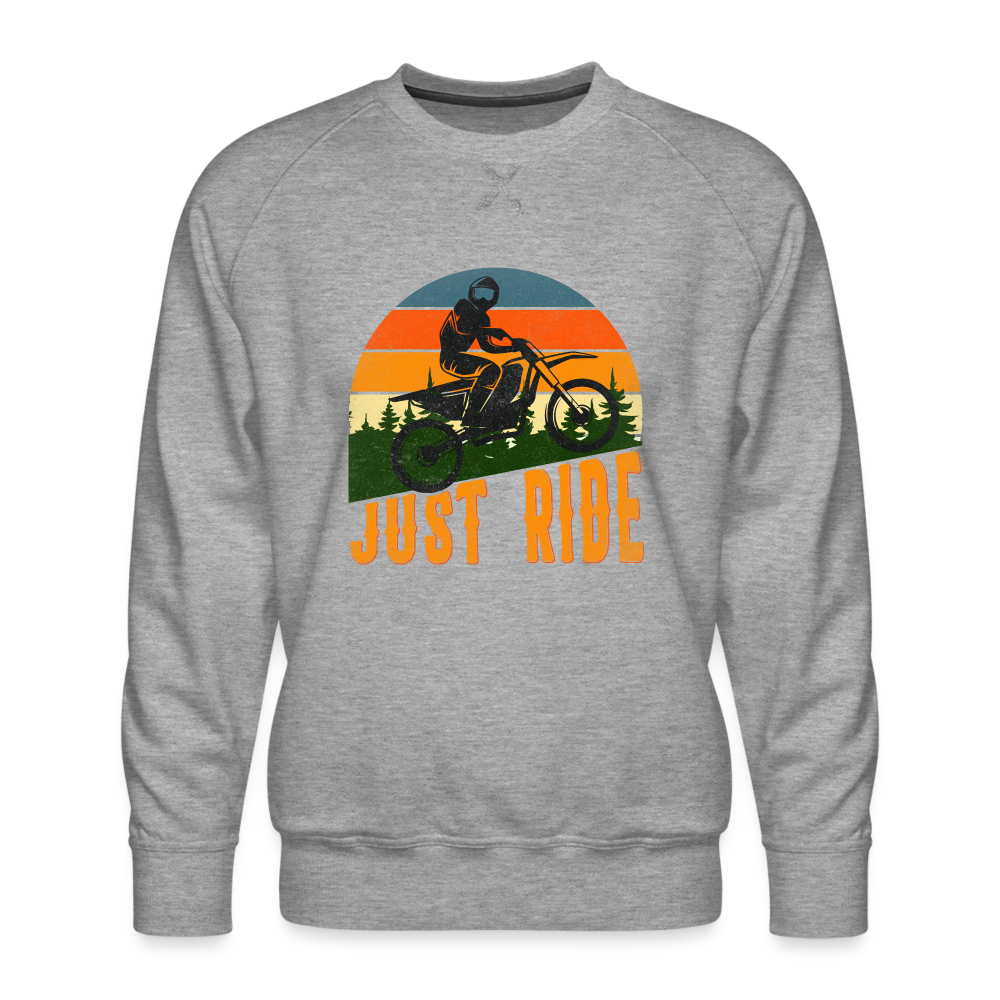 Felpa premium da uomo | Spreadshirt | Just Ride - grigio melange