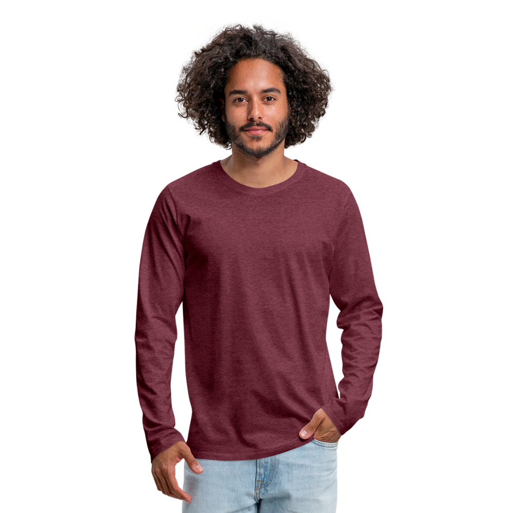 Maglietta Premium a manica lunga da uomo | Spreadshirt - rosso bordeaux melange