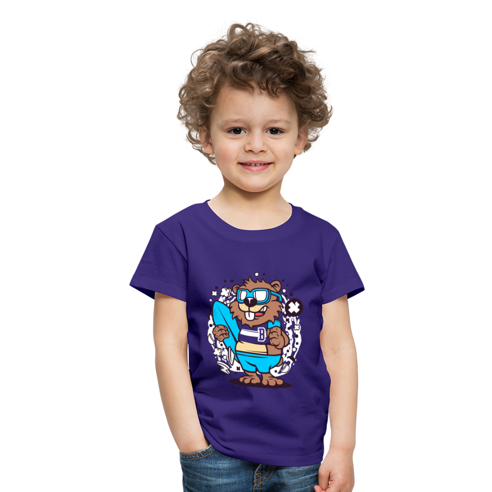 Maglietta Premium per bambini | Spreadshirt | Beaver Surfing - viola