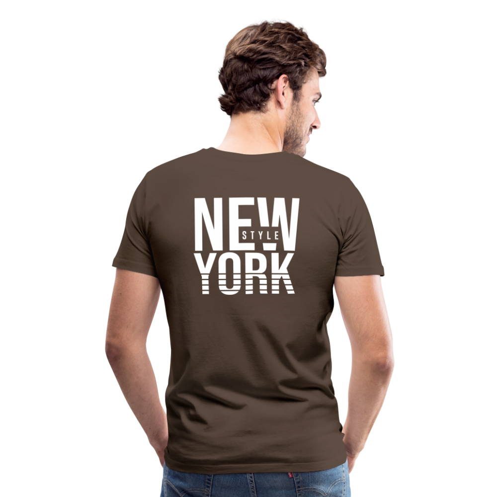 Maglietta Premium da uomo | Spreadshirt | New York Style - marrone nobile