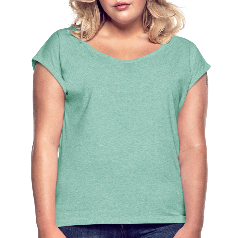 Maglietta da donna con maniche a risvolto | Spreadshirt - menta melange