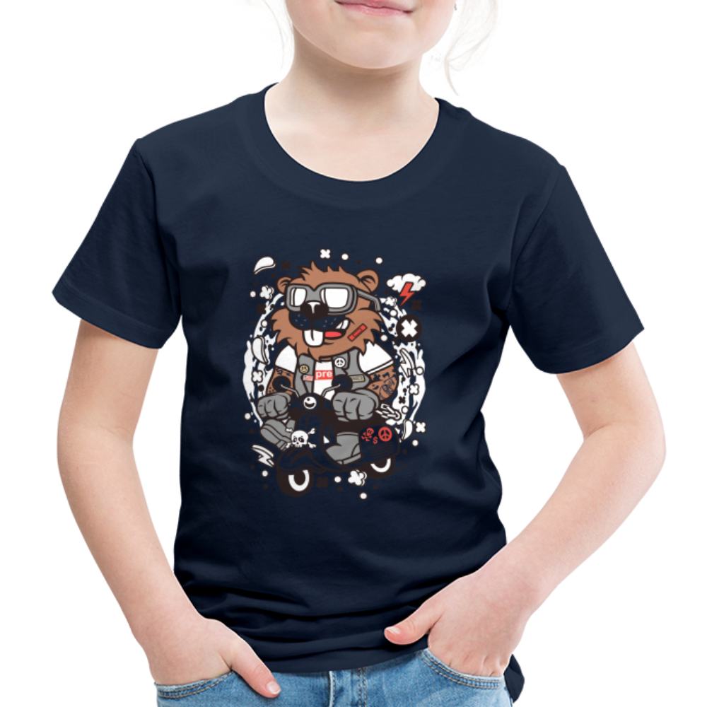 Maglietta Premium per bambini | Spreadshirt | Beaver Scooterist - navy