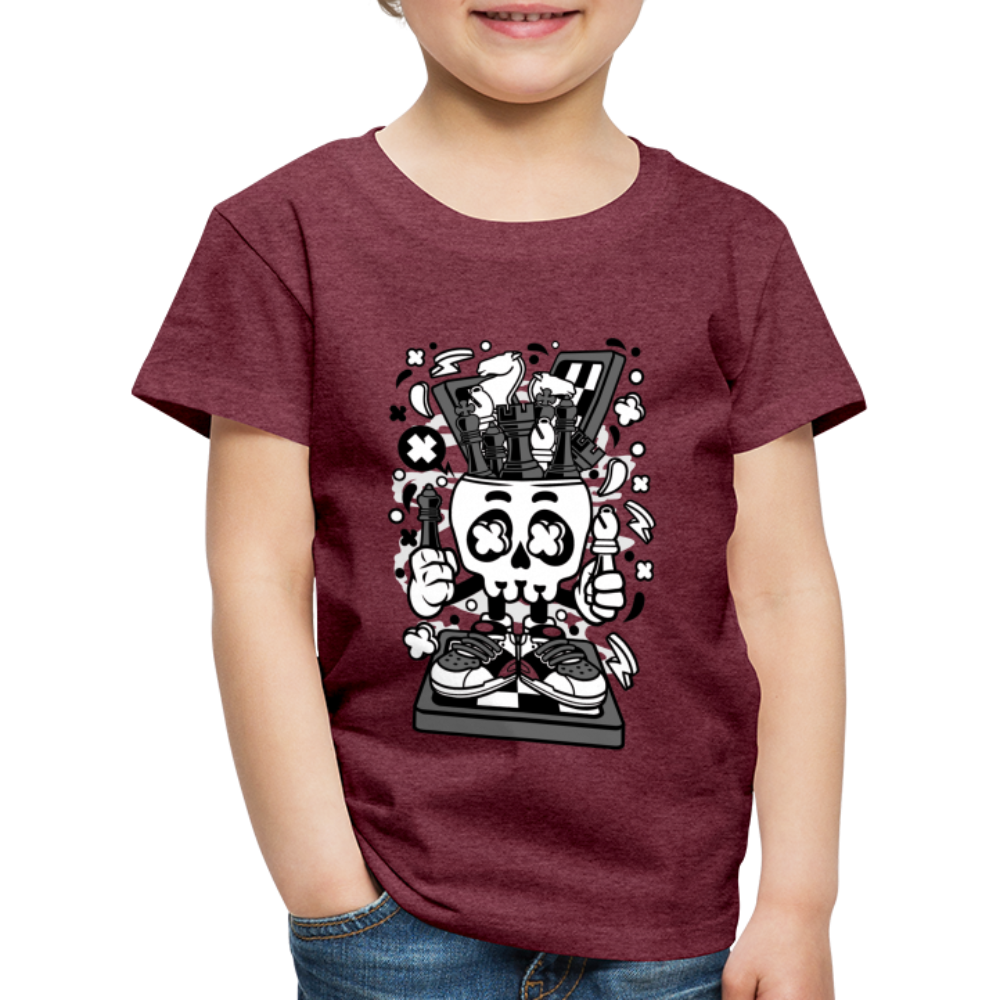 Maglietta Premium per bambini | Spreadshirt | Chess Skull - rosso bordeaux melange