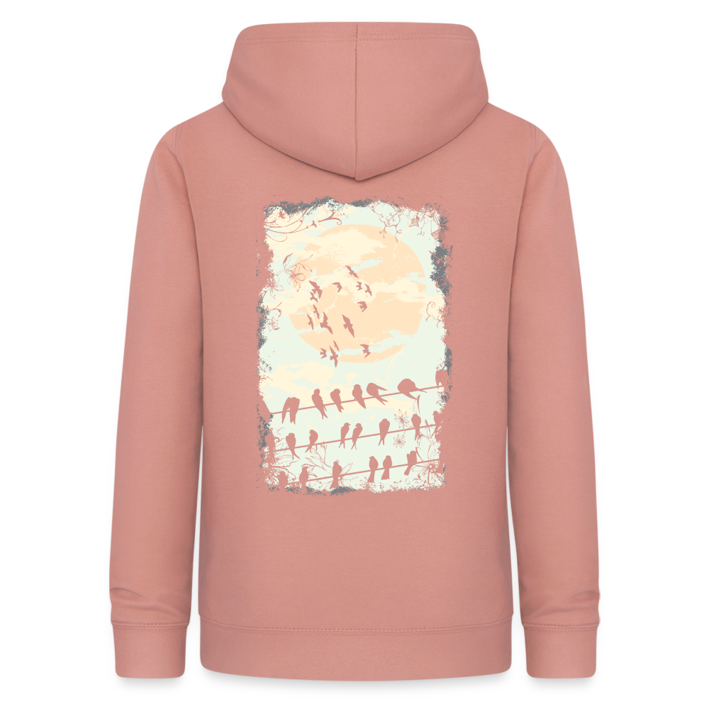 Felpa con cappuccio da donna | AWDis | Birds Sunrise - rosa antico