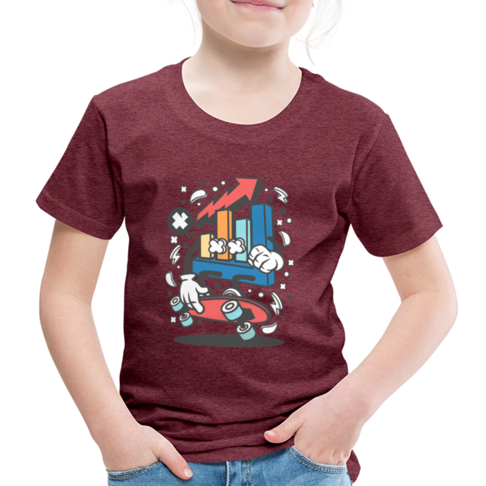 Maglietta Premium per bambini | Spreadshirt | Chart Skater - rosso bordeaux melange