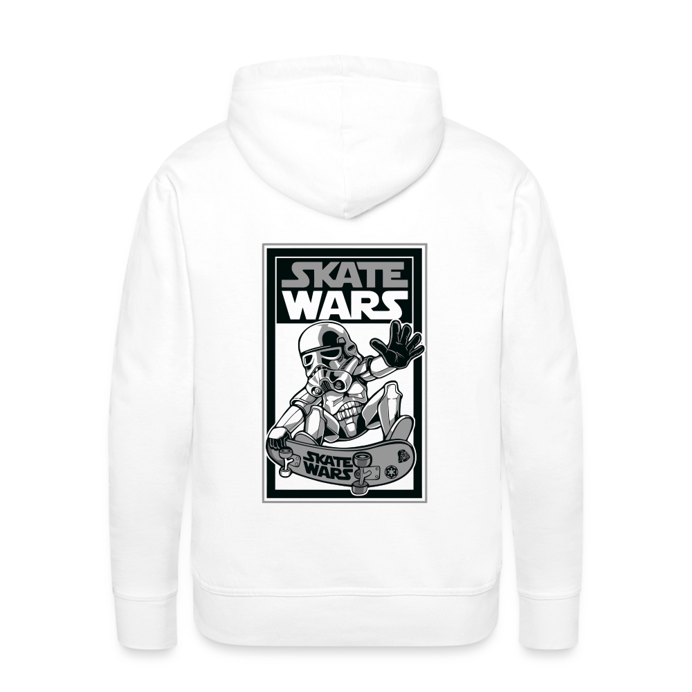 Felpa con cappuccio premium da uomo | Spreadshirt | Skate Wars - bianco