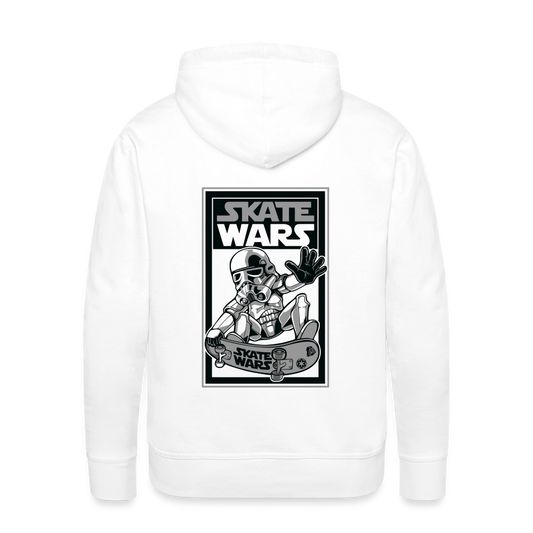 Felpa con cappuccio premium da uomo | Spreadshirt | Skate Wars - bianco