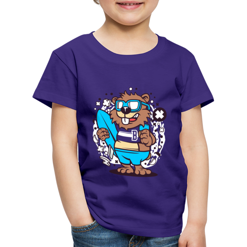 Maglietta Premium per bambini | Spreadshirt | Beaver Surfing - viola