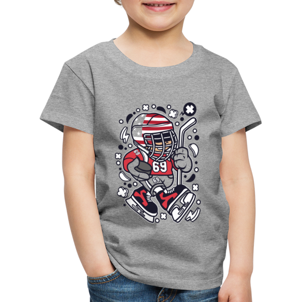 Maglietta Premium per bambini | Spreadshirt | American Hockey Kid - grigio melange