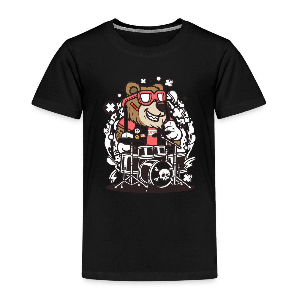 Maglietta Premium per bambini | Spreadshirt | Bear Drummer - nero