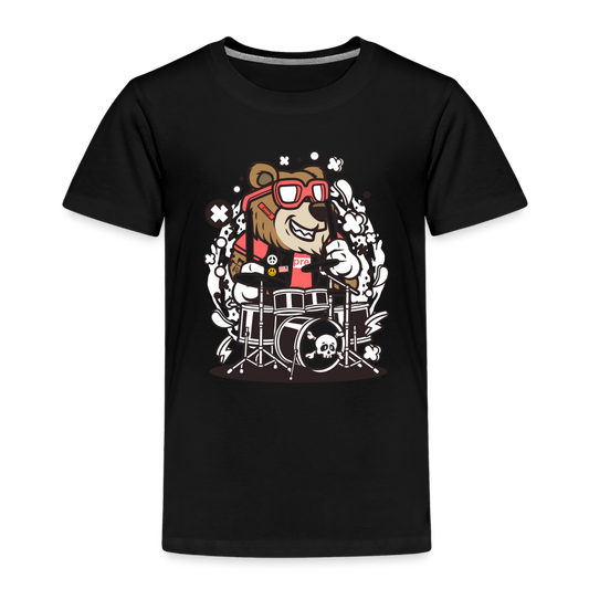 Maglietta Premium per bambini | Spreadshirt | Bear Drummer - nero