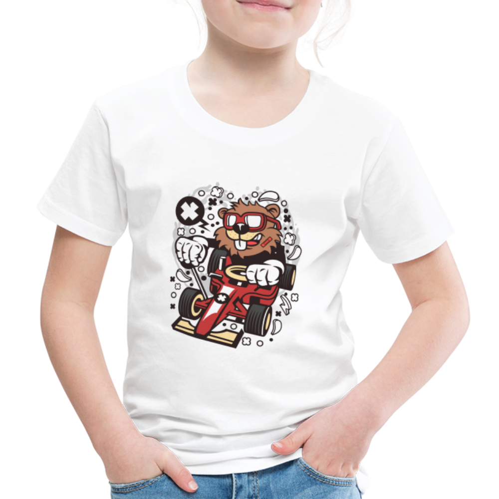 Maglietta Premium per bambini | Spreadshirt | Beaver Racer - bianco