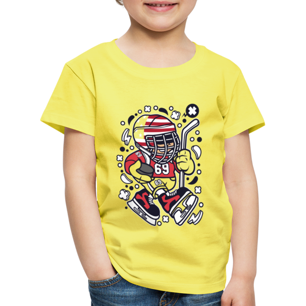 Maglietta Premium per bambini | Spreadshirt | American Hockey Kid - giallo